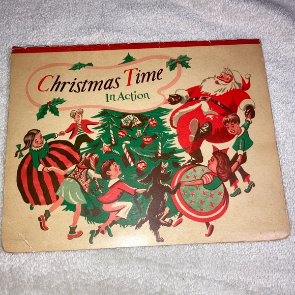 3 vintage 1940s Christmas books Pop Up 3D Christmas Stocking booklet Carols - Picture 3 of 11